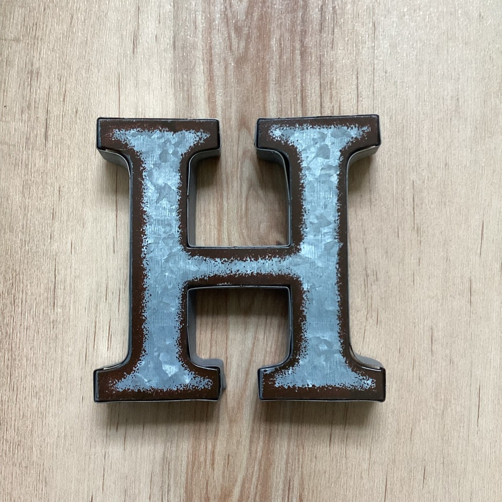 BOGO 🥳 Brown & Silver Decorative Wall Accent metal H - table decor - farmhouse